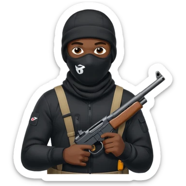 black Nike Ski mask tn guy with gun sticker
