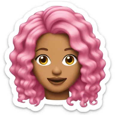 Beyoncé with pink hair sticker