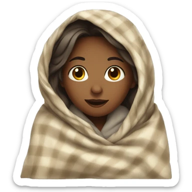 A girl in a blanket sticker