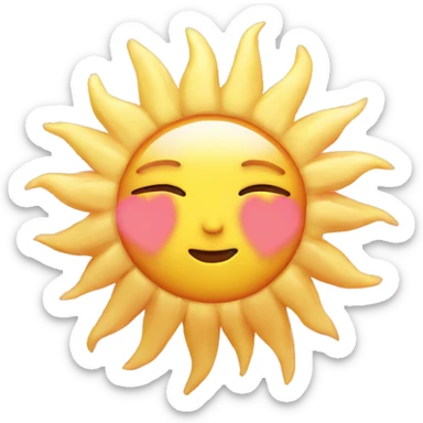 Sun with pink heart aesthetic  sticker