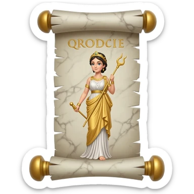 goddess aphrodite inspired scroll greek sticker