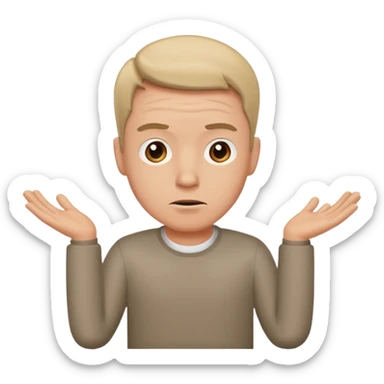 a man making the gesture of shrugging his shoulders sticker