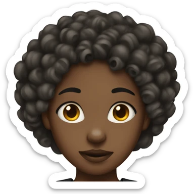 A black girl with a black nose ring and curly hair  sticker