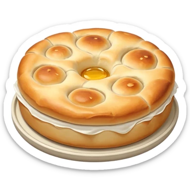 round focaccia classic white sticker