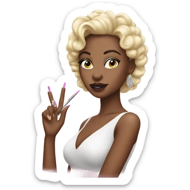 Diva emoji with nails and lashes sticker