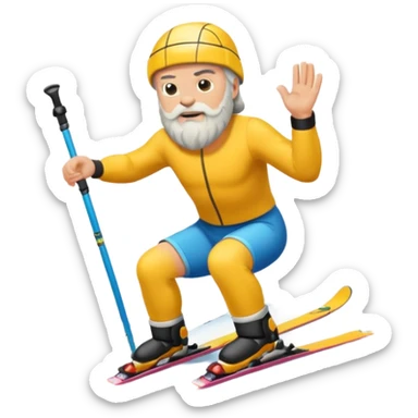 Socrates on mountain skis sticker