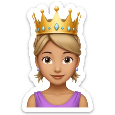tạo cho tôi 1 cô gái da hơi ngăm đen đội vương miện và búi tóc sticker