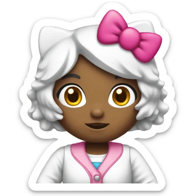 Hello kitty working sticker