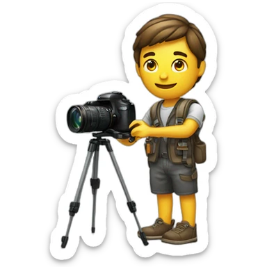 Photographer with camera and tripod sticker