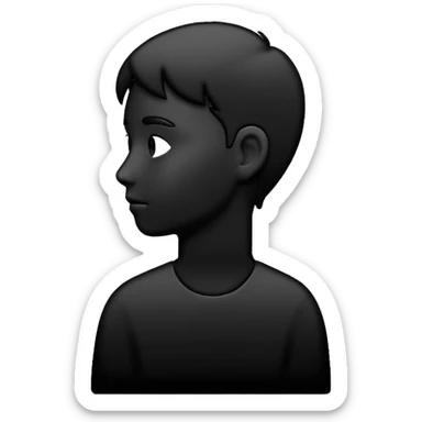 Minimalistic flat vector icon, iOS style, thin black outline on white background. Person silhouette. Black, completely monochrome, matte.  sticker
