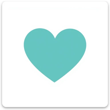 turquoise heart on a white background sticker