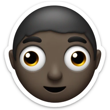 Black head with small horns, split tongue sticking out slightly, wide open eyes  sticker