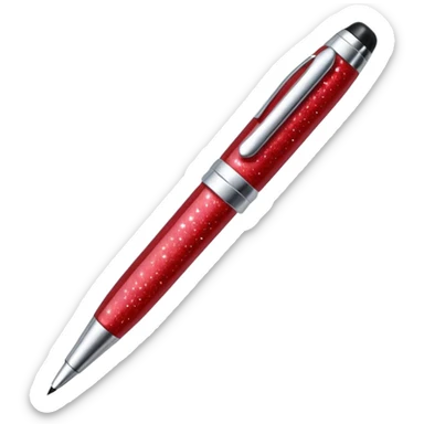 red glitter office supplies sticker