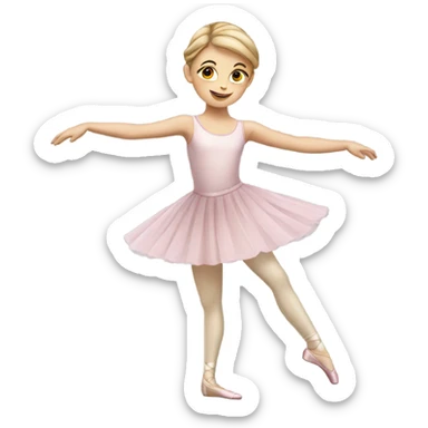Young white girl doing ballet sticker