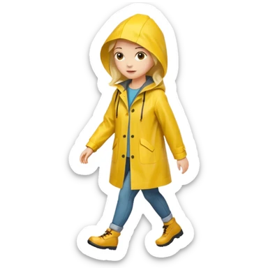 Raincoat Pedestrian woman sticker