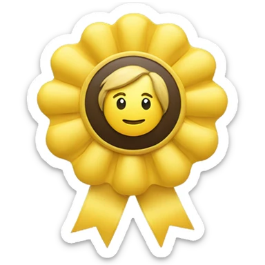 Hackathon winner rosette badge in yellow/gold sticker
