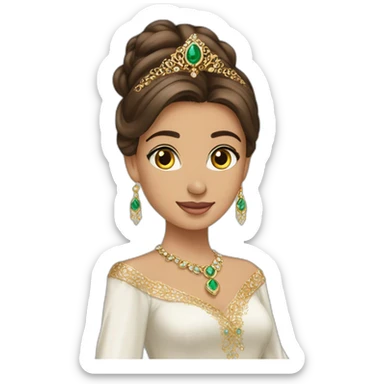 princesse arab brown hair jewerlery dress sticker