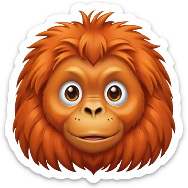 cute orangutan with orange fur sticker