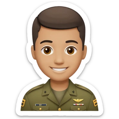 A friend with miltary hair cut sticker