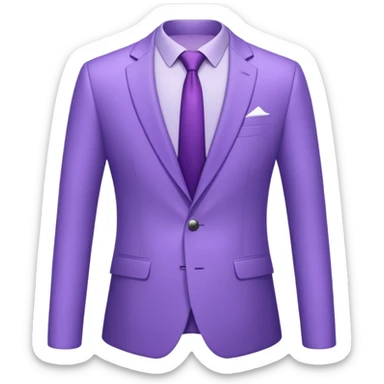 lavender-purple Suit, smooth rounded neckline, simple design, glossy surface, plain background. sticker