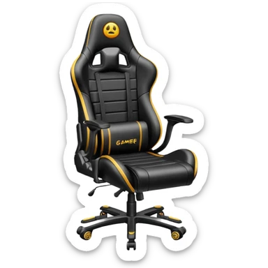gamer seat black sticker