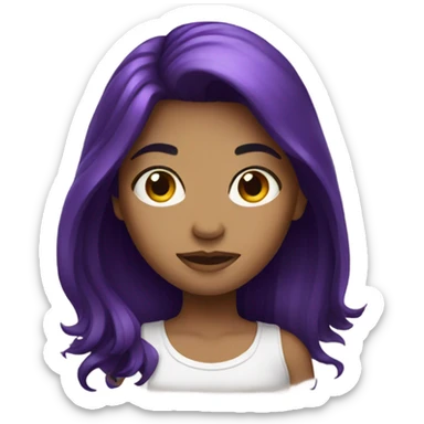 Girl with dark purple hair sticker