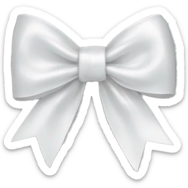 white satin bow sticker