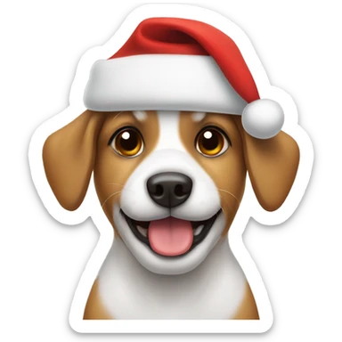 Cute dog with Santa hat sticker
