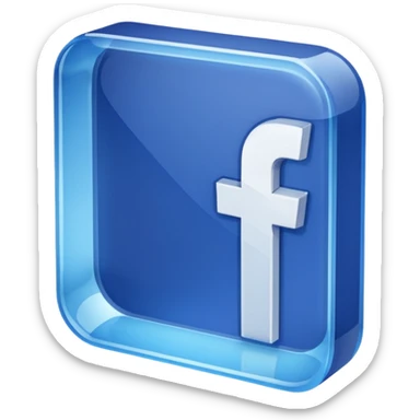 logo del icono de faceboook en diseño #D translucido sticker