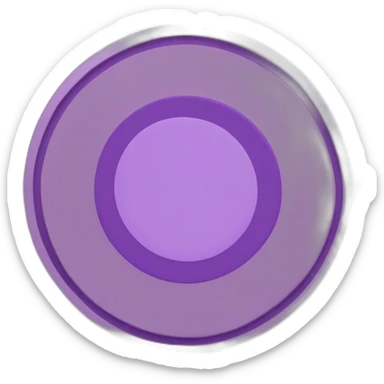 two purple circles that are on top of each other, the one on the bottom is dark purple, the one on the top is light purple, they overlap each other and the color of the overlap is medium sticker