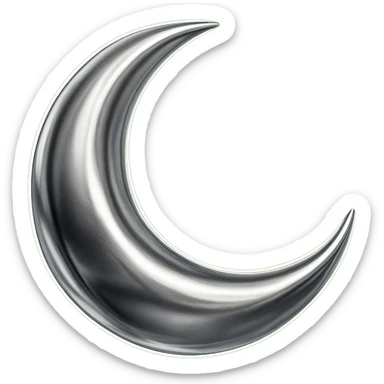 Add a subtle green glow to the chrome moon icon, keep the background transparent. sticker