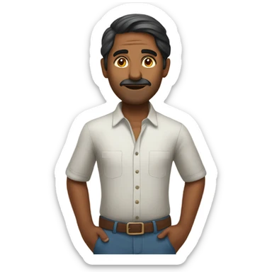 Generic Indian Man asks question sticker