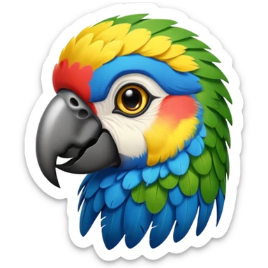 Parrort with face art  sticker