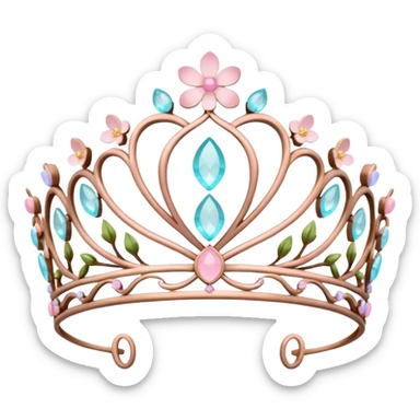 Cute beautiful pastel Sakura tiara  sticker