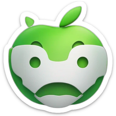 Android logo with apple logo sticker