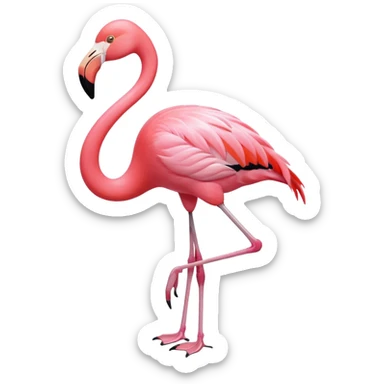 green flamingo sticker