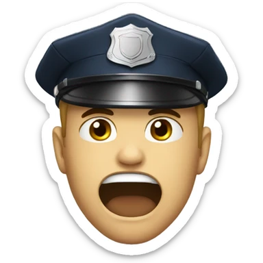 police man shocked sticker