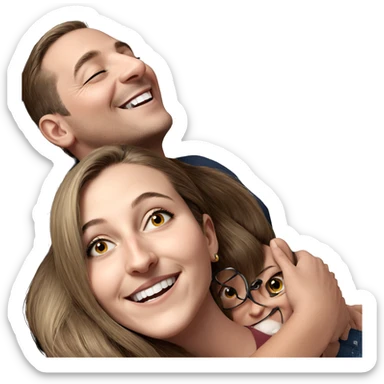 warm embrace with joyful smiles sticker