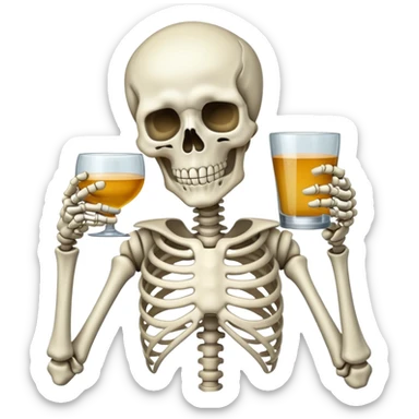 Skeleton drinking  sticker