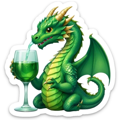 dragon holding a drink sticker