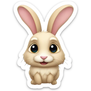 Whimsical rabbit sticker