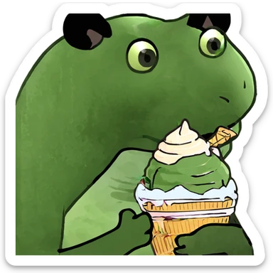 Panda eating ice creamsisisosoisiodisissississx sticker