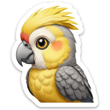 cockatiel parrot bird with relaxed expression  sticker