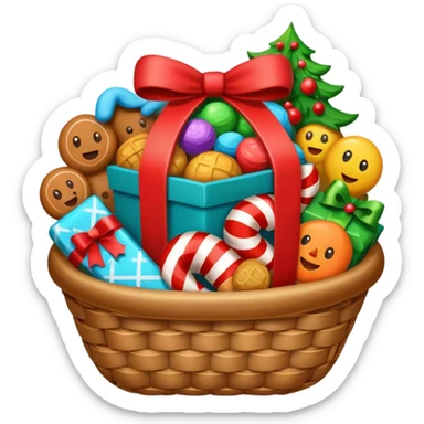 Christmas gift basket sticker