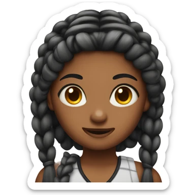 girl with bat and braids sticker