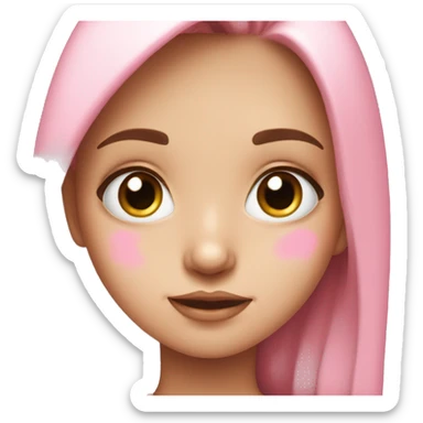 cute girl with little tears in her eye. pink. beautifull 19 years old sticker