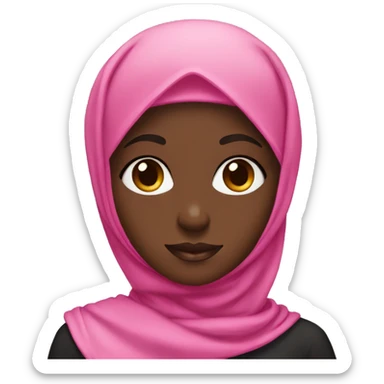 Medium black girl with a pink hijab sticker