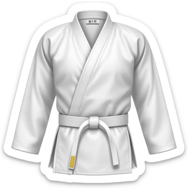 Plain white martial arts uniform, folded neatly sticker