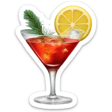 Christmas cocktail sticker