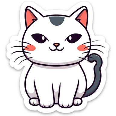 jolly one-eyed cat sticker